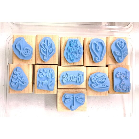 Stampin Up Rubber Stamps Lot of 21 Year-Round Cheer Painted Garden Hero Arts - Picture 5 of 9